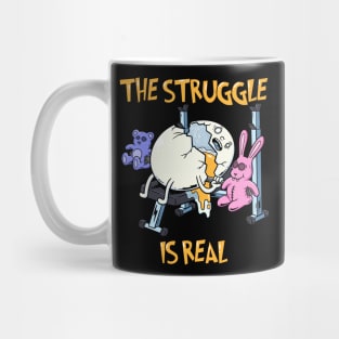 Cracking Up at the Gym: The Struggle is Egg-citingly Real Mug